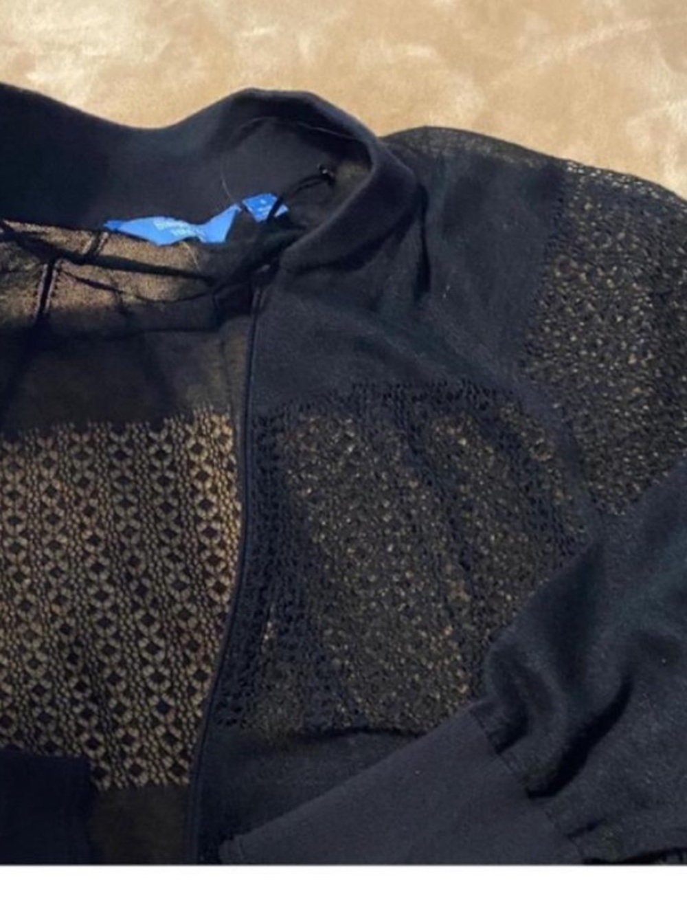 Simply Vera Vera Wang Black Lace Bomber Jacket Sz S